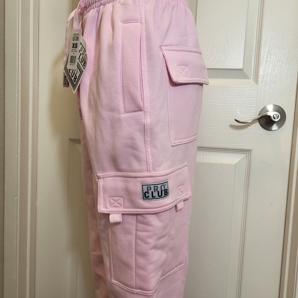 Pro Club Women's Heavy Fleece Cargo Long Pants Pink Size Extra Small- Brand-new! - Picture 7 of 10